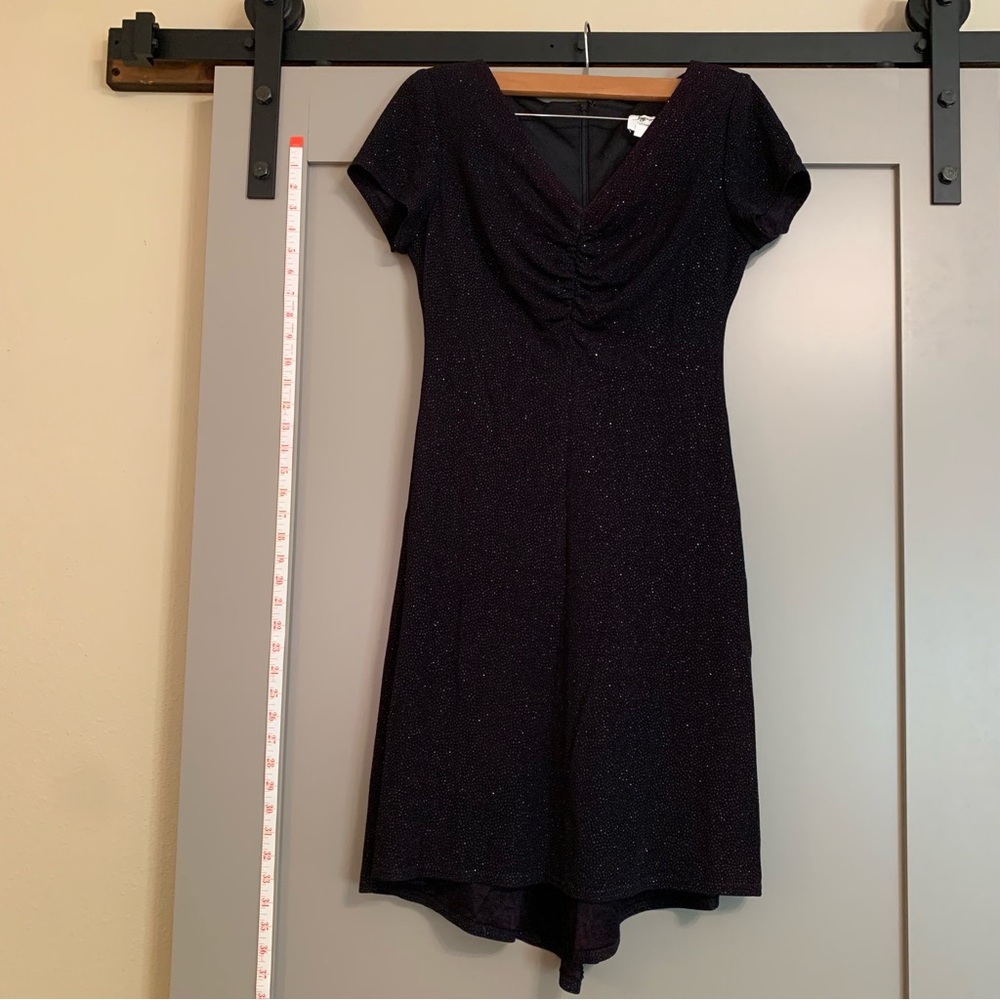 Jeffrey & Dara Evenings by Tom Barry Cocktail Sparkly Black Dress Size 10 Petite